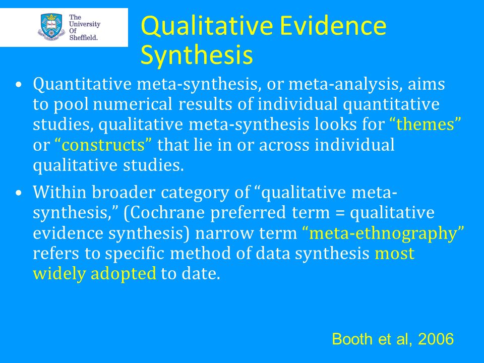 Meta-ethnography synthesising qualitative studies